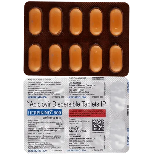 herpikind 800mg tablet 10's